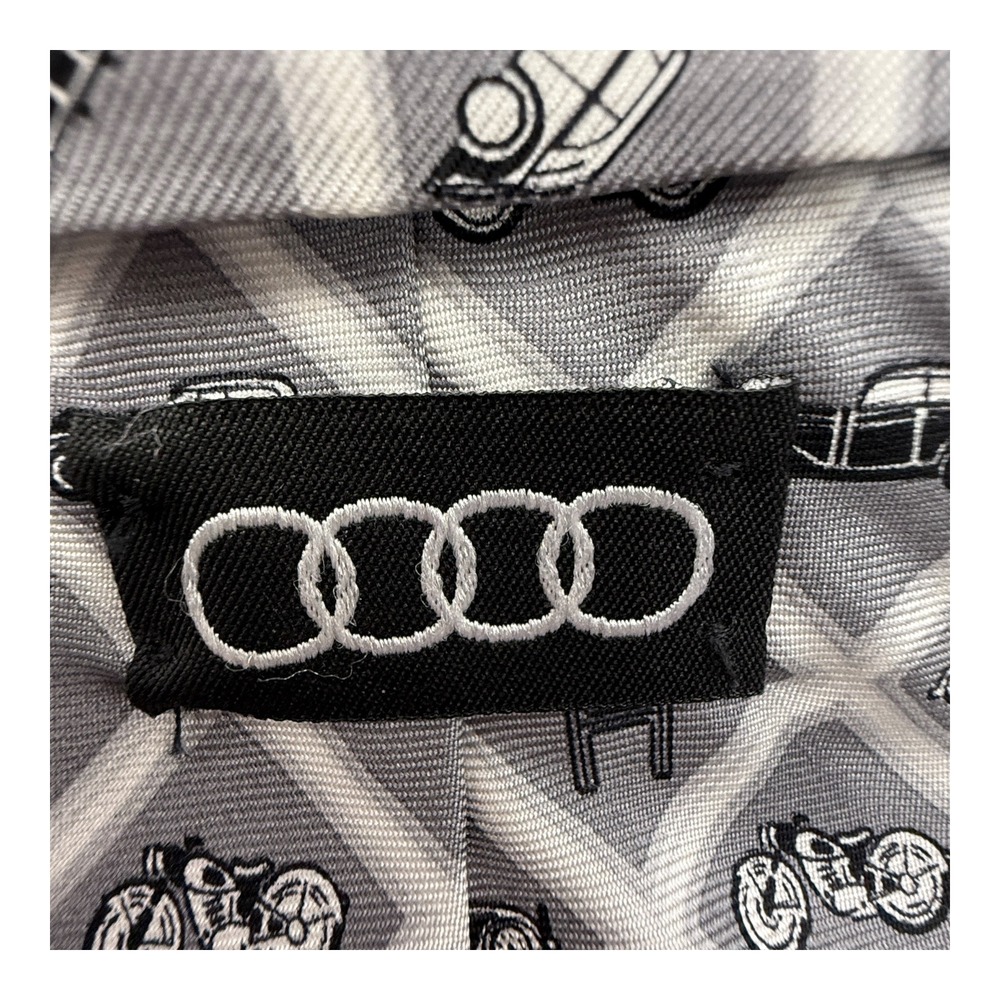 Audi‎ Logo Silk Tie Antique Cars Motorcycles, Silk Men's Gift Novelty - Picture 3 of 11